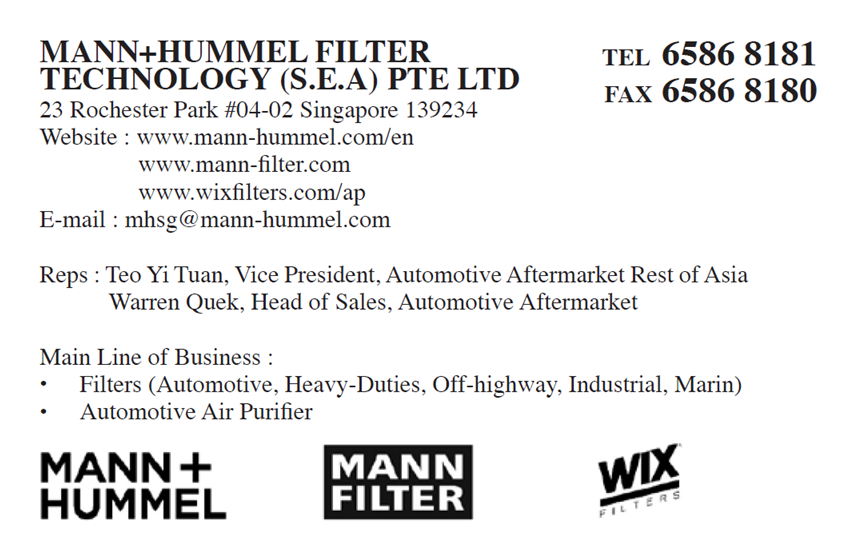 MANN+HUMMEL FILTER TECHNOLOGY (SEA) PTE LTD