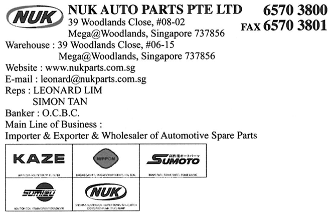 NUK AUTO PARTS PTE LTD