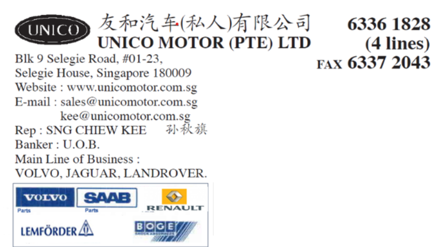 UNICO MOTOR (PTE) LTD